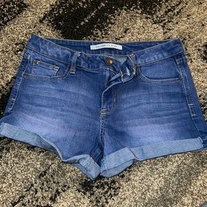 Celebrity pink jean shorts